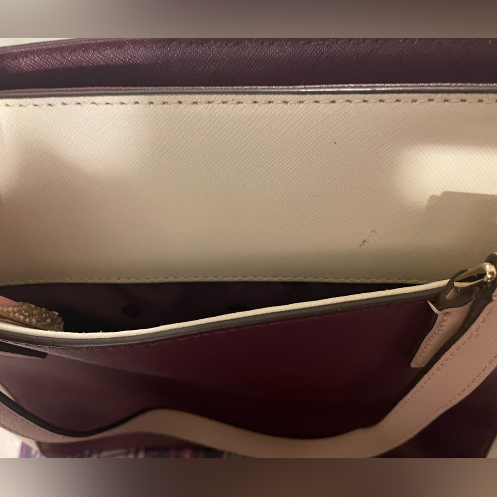 Kate Spade Burgundy and Cream Tote Bag - Picture 3 of 7